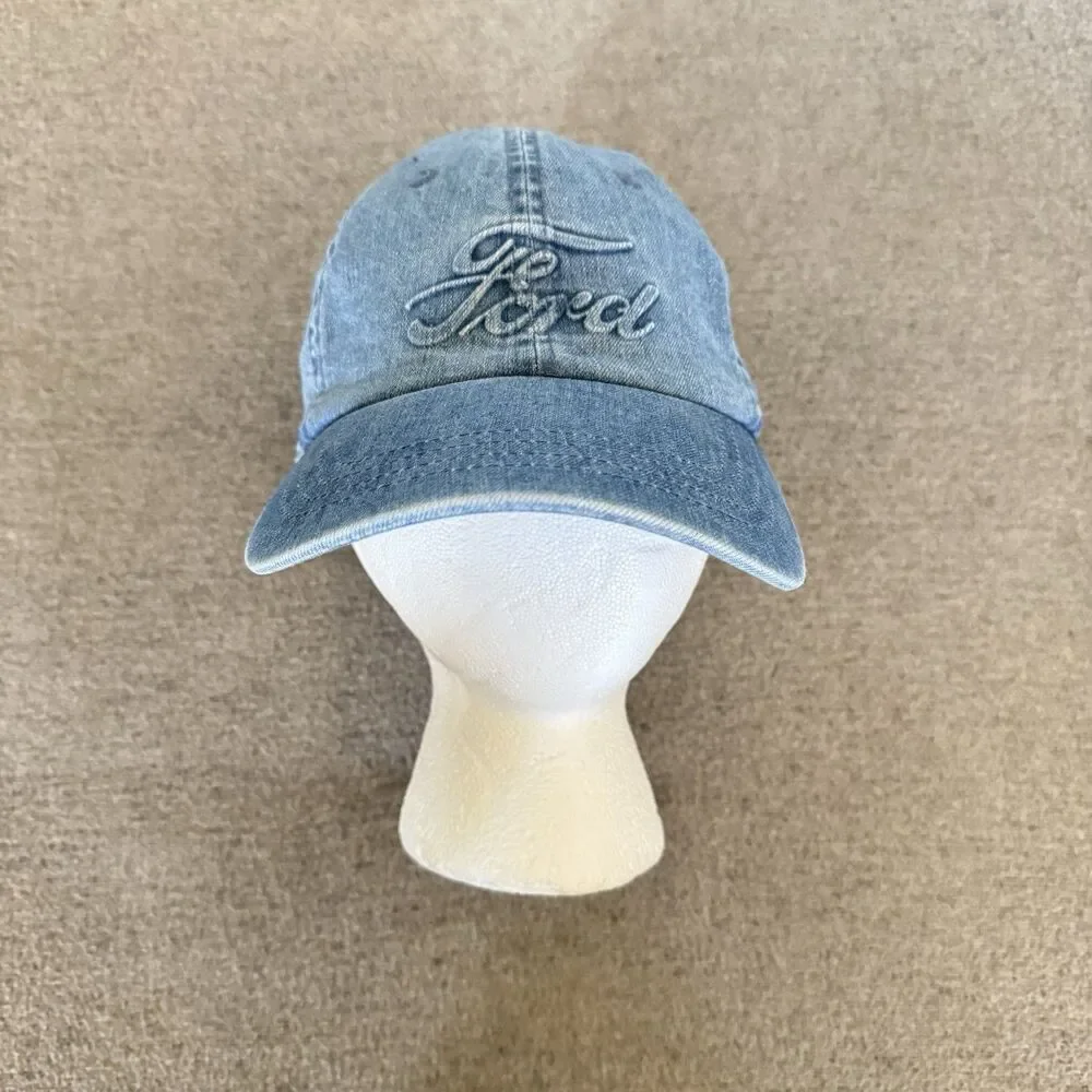 American Eagle FORD Hat Denim Embossed Baseball Cap Collectible Americana OSFM